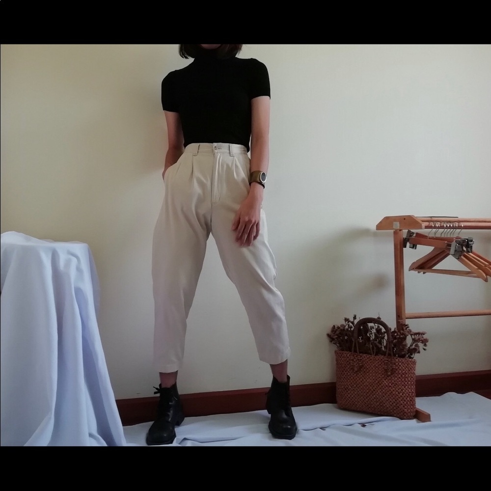 Beige high waisted vintage pants